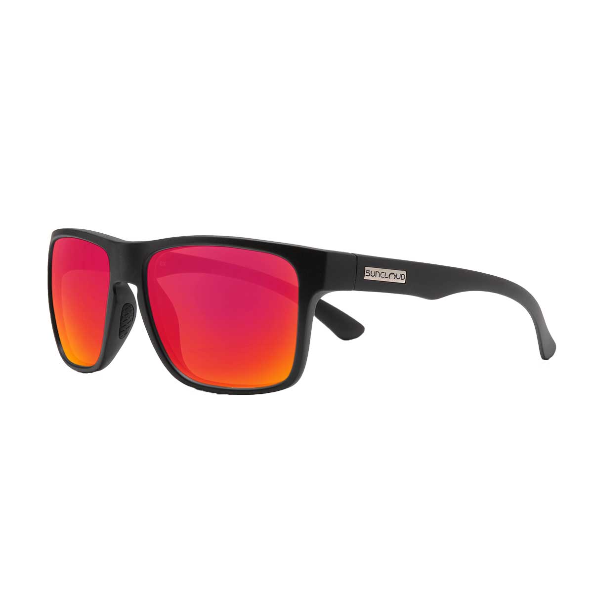 Suncloud Rambler Sunglasses Polarized in Black with Red Mirror